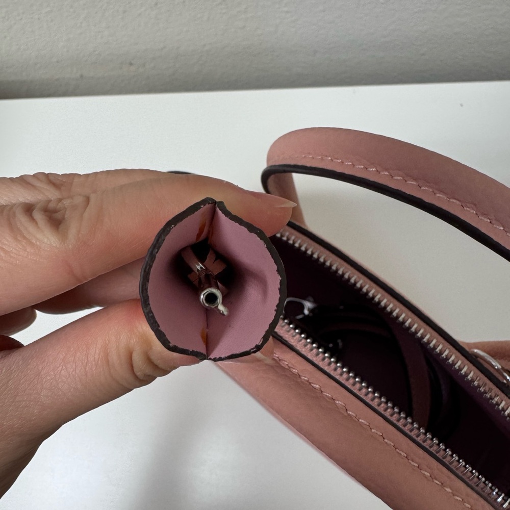 Blush Pink Dome Leather Bag - Picture 9 of 11